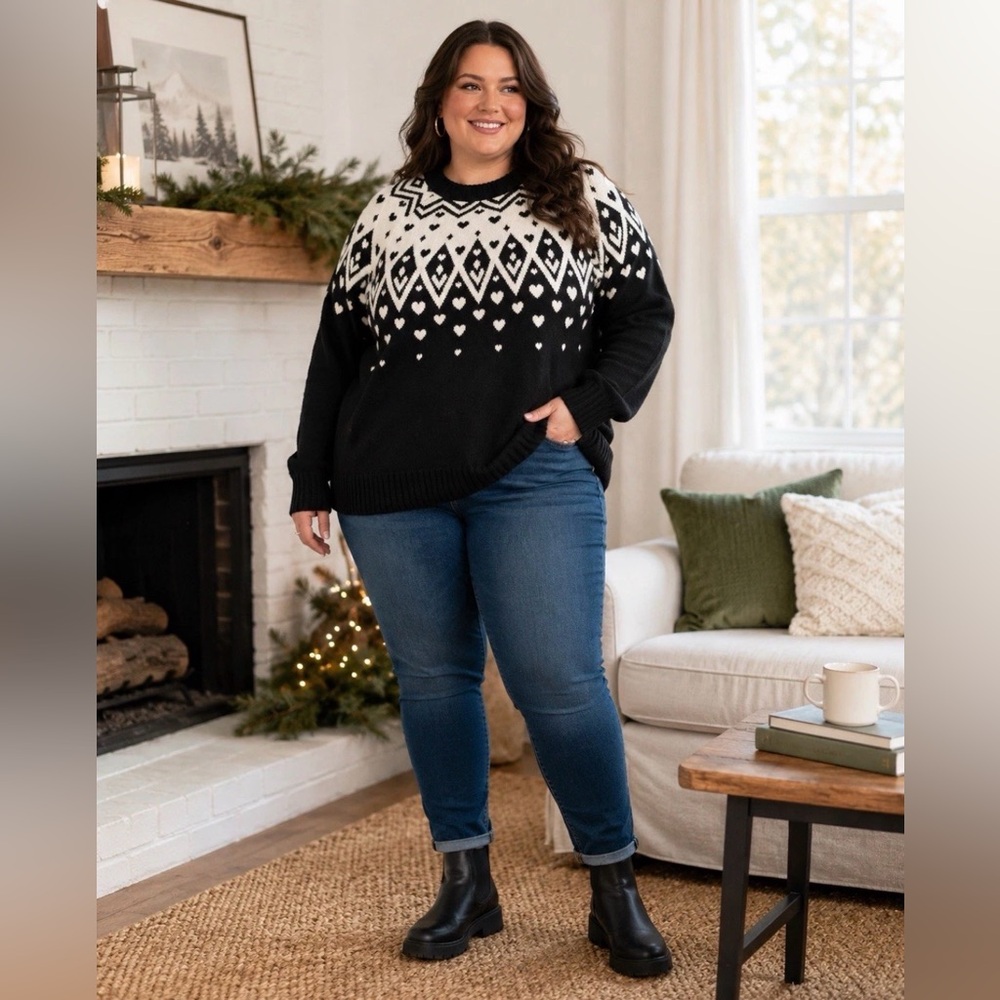 Vegan Cashmere Fairisle Pullover Sweater
